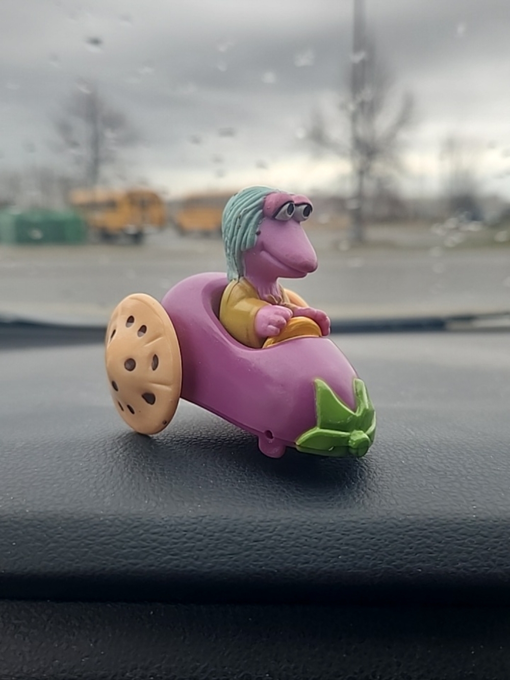 Vintage 1988 McDonalds Fraggle Rock Mokey in Eggplant Car Toy Jim Henson Muppets